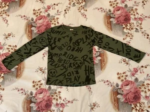 Boys Girls 7-8 Years Old T-shirt Army Green Super Hero Play Ride Imprinted - Picture 1 of 6