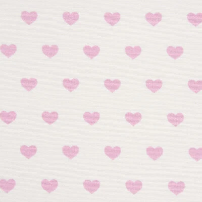 Dekostoff Ottoman Canvas rosafarbige Herzchen weiß rosa  1,40m Breite - Bild 1 von 4