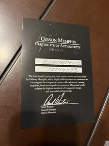 Gibson Memphis COA Certificate Authenticity ES - Picture 1 of 2