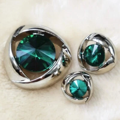 6Pcs Bling Glass Crystal Rhinestone Buttons with Metal Loop DIY Sewing Decor - Image 1 of 4