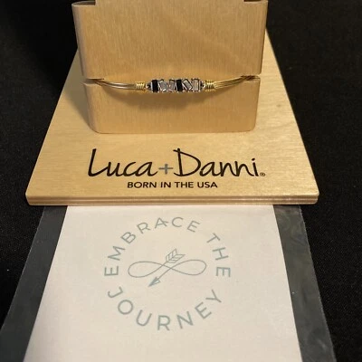 Luca + Danni Born In The USA Bracelet Swarovski Black Hook Clasp Gold Tone - Image 1 of 4