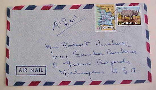安哥拉封面 1959 年至美国带水钻邮票和地图邮票  — 第 1/1 张图片