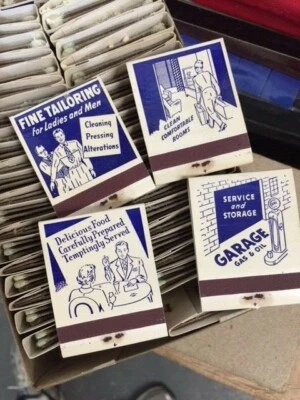 Libro SS Adams Gag Match 4 estilos Tony's Garage Mayson Hotel 24 libros de cerillas totales Foto 1 de 3