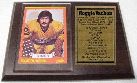 Roggie Vachon Los Angeles Kings1973 Topps Hockey Card Plaque Cover