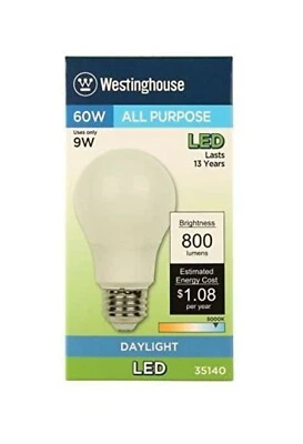 6 Westinghouse 35140 60W Equivalent Omni A19 Daylight LED Light Bulb (6 Bulbs) - Image 1 of 3