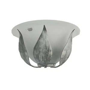 Aplique de Vidrio De Murano Blanco Y Hierro Forjado Plata Shabby Chic bon-208 - Imagen 1 de 3