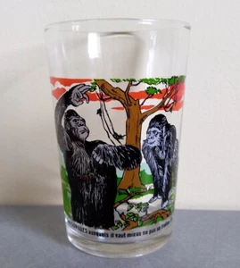 Verre Moutarde Gorilles MC Reims France Vintage Illustré Jungle Animalier TBE - Picture 1 of 6