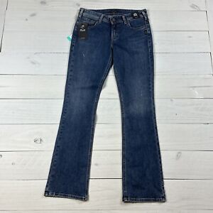 Bottes minces argent Elyse Curvy coupe taille moyenne denim bleu jeans femmes 29 x 33
