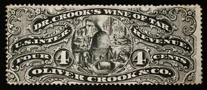 RS65a Oliver Crook US Revenue Match & Medicine Private Die Proprietary CV $750 - Picture 1 of 2