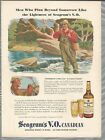 1944 SEAGRAM’S V.O. Canadian Whisky advertisement, fly fishing