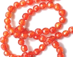 6 PIEZAS - 6mm AA+ Cuentas redondas facetadas de circonio cúbico - JACINTO  - Imagen 1 de 2