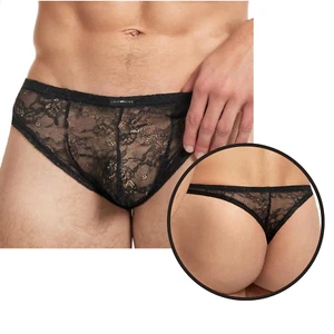 Premium Lace Sexy Brazillian Cut Low Rise Bikini Men Underwear Swim Wear S/M - Picture 1 of 8