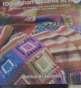 RARE VINTAGE 100 Afghan Squares to Knit  by Debbie Abrahams - Picture 1 of 2