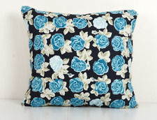 Old Uzbek Trade Cloth Pillow, Vintage Floral Roller Print Cushion Cover