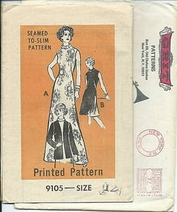 PP 9105 patron couture années 70 minceur ROBE & VESTE couture NON COUPÉ taille 12 vente par correspondance - Photo 1/1