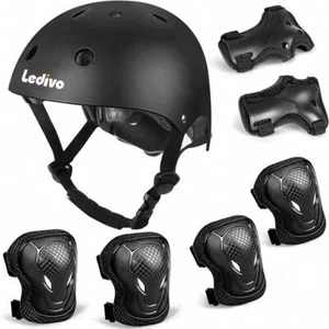 Kids Bike Helmet & Gear Set, Knee, Elbow Pads & Wrist Guards for Ages 3-9 - Picture 1 of 52