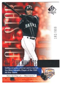 2004 SP Autentico Ken Griffey Jr #163 All-Star Moments #/999 Mariners HOF - Foto 1 di 2