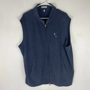 Peter Millar Vest Men XXL Blue Full Zip Golf Pullover Sweater Cotton Embroidered - Picture 1 of 5