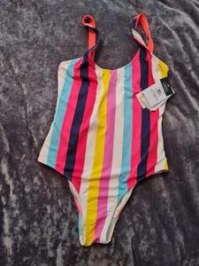 Women's Rip Curl CHEEKY Coverage Striped One-Piece Swimsuit Size M NWT New! - Picture 1 of 10