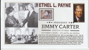 6° Cachets 6043 President Jimmy Carter with Ethel L. Payne 1st Lady Black Press - Bild 1 von 1