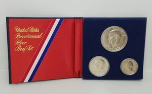 US Mint 1776-1976 Bicentennial 40% Silver Proof Set Dollar, Half Dollar, Quarter - Picture 1 of 9