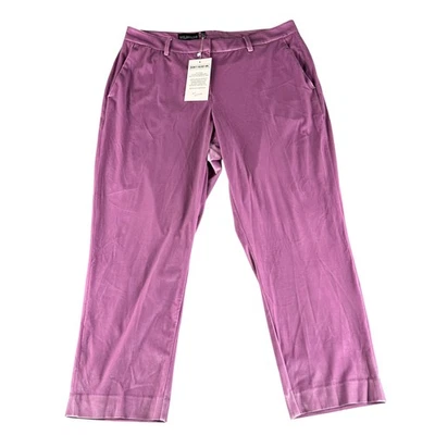 Wildfang Pants Womens 16 Purple Empower Velvet Slim Crop Stretch Trousers New - Image 1 of 4