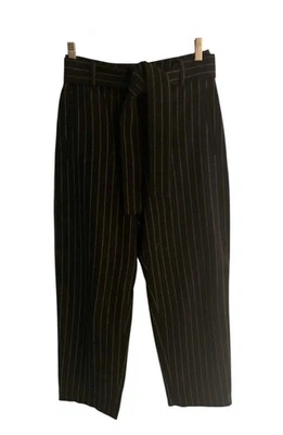 WILFRED by Aritzia Gray Striped Tie Waist Jallade Wool Crop Length Pants Size 2 - Image 1 of 4