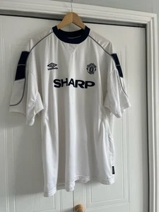 Camiseta de fútbol Umbro blanca temporada 1999/2000 Manchester United XXL afilada vintage - Imagen 1 de 7