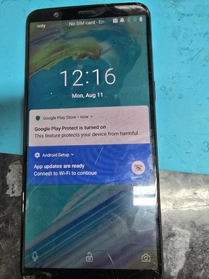 OnePlus 5T - 64GB - Midnight Black (Unlocked) Smartphone screen cracked - Image 1 of 4