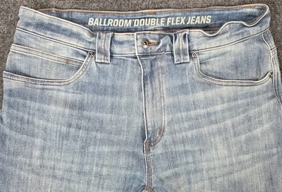Pantalones de mezclilla Duluth Trading Ballroom doble flexible para hombre 34x30 azul calce relajado elástico Foto 1 de 4