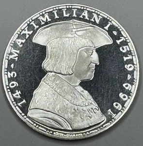 1969 Austria 50 Schilling ~ Maximilian I ~ Silver Proof Commem Coin ~ 55k Minted - Picture 1 of 2