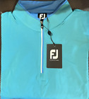 FootJoy Mens Lightweight Striped Half Zip Golf Pullover Blue/Green Medium 25324