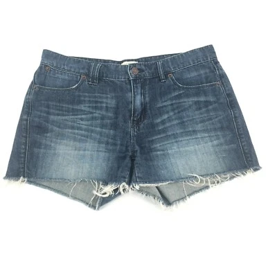 J. Shorts jeans Crew cintura média corte tamanho 2 feminino azul desgastado rasgado - Imagem 1 de 4