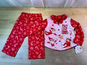 New Girl's The Elf on the Shelf PJ Set Sz 4 says Peace,Love & Cookies-CUTE!* - Picture 1 of 3