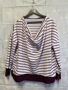 Jones New York Active White and Magenta Pullover Hoodie XL - Picture 1 of 7