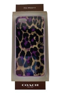 Coach iPhone 5 Case Cheetah Black Purple Tan Animal Print