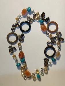 Jasper Quartz Magnetite And Glass Bead Necklace - Picture 1 of 2