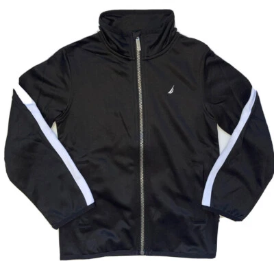 Chaqueta Nautica Niño Talla Grande 6 Regular Negra Cremallera Abajo Rayas Blancas Activa Foto 1 de 4