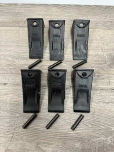 6 Pack X156L Long Teeth with ROLL PINS for Digging Buckets - Picture 1 of 5