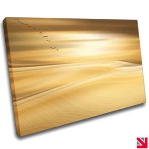 Golden Abstract Fantasy Landscape CANVAS Wall Art Picture Print A4 - Picture 1 of 3