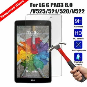 2Pcs For LG G PAD3 8.0 V525 521 520 522 Premium Tempered Glass Screen Protector - Picture 1 of 17