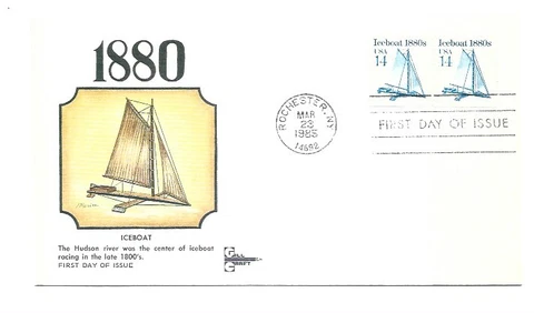 2134 14c Iceboat 1880s Transportation series GillCraft FDC Cover