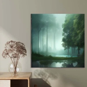 Misty Trees in Forest Limited Edition High Quality Home Decor Australian Made - Picture 1 of 3