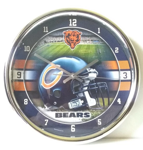 NFL Chicago Bears 12" Round Chrome Wall Clock Cover