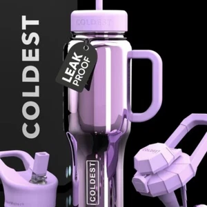 COLDEST Drops | Tumbler with Handle and Straw I 100% Leakprof Prevents Spills - Picture 1 of 7
