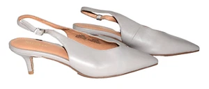 Zapatos de salón halógenos de cuero gris con punta de gatito talla 6,5 M nuevos sin caja - Imagen 1 de 10