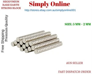50 × Rare Earth Neodymium Magnets 5mm x 2mm Disc round Neo craft fridge magnet - Picture 1 of 4
