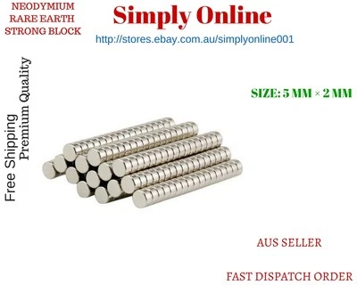 SIMPLYONLINE 50 × Rare Earth Neodymium Magnets 5mm x 2mm Disc round Neo craft fridge magnet