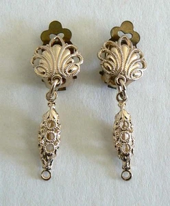 Filigrane Vintage Perlen aus West Germany leichte nie getragene Ohrringclips - Bild 1 von 2