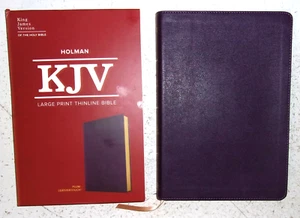 Holman KJV Large Print Thinline Bible Words in Red King Plum Leathertouch - Bild 1 von 11